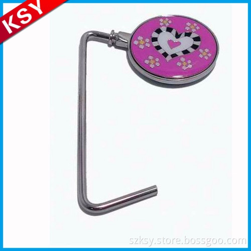 Newest Good Quality Compact Blank Hanger Round Shape Bag Hangers Folding Purse Handbag Holder